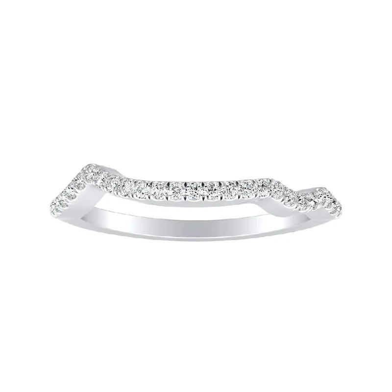 snowflake ring for winter -Auriya Platinum 1/6ctw Curved Diamond Wedding Band