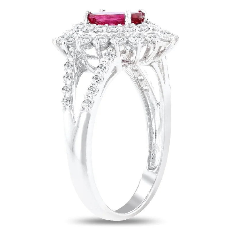 zodiac charm ring for women -Auriya Platinum 1ct Extremely Rare Ruby and 1ct TDW Diamond Ring