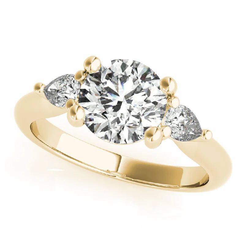 thumb ring for women -Charlotte Round Diamond and Petite Pear Engagement Ring Setting