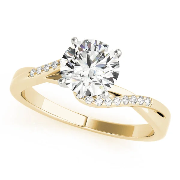 gold band ring for couples -Eva Diamond Engagement Ring Setting