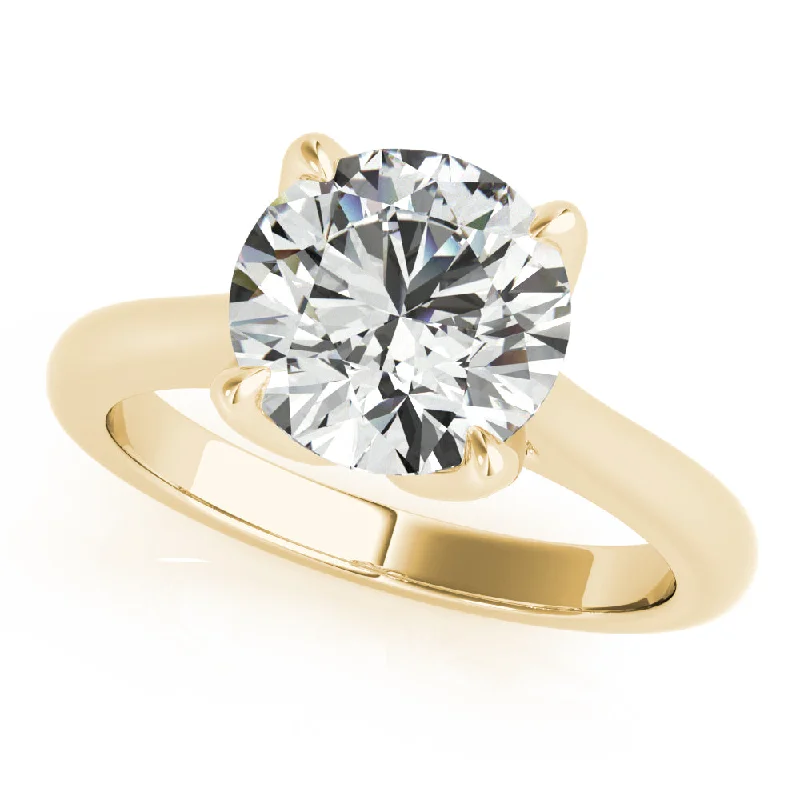 simple gold midi ring -Fleur 4 Prong Solitaire Engagement Ring Setting