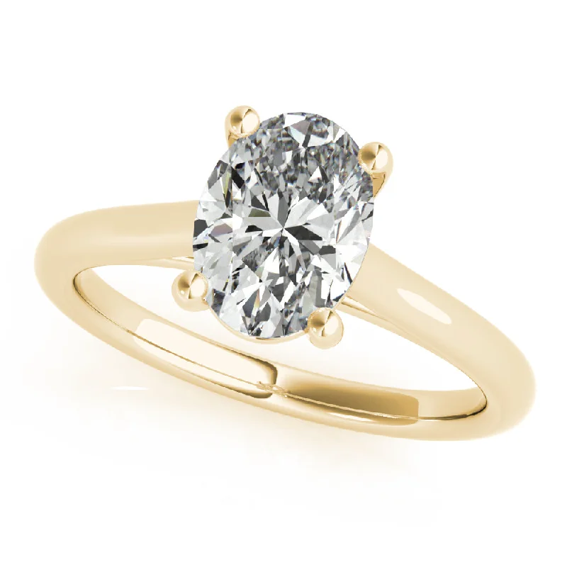 graduation ring for girls -Hannah Oval Solitaire Engagement Ring Setting