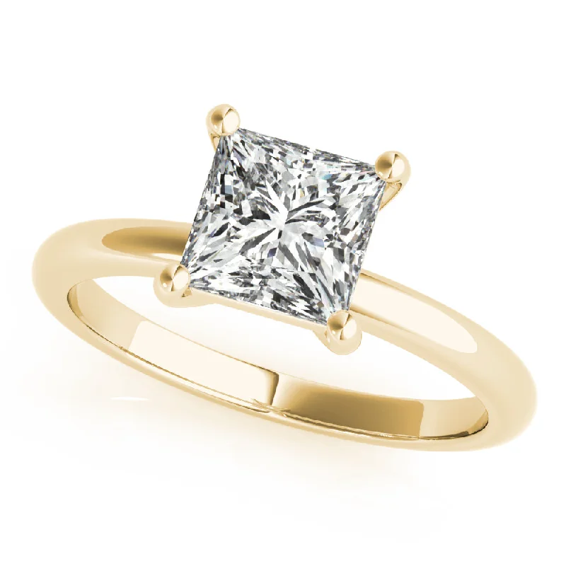 bar ring with engraving -Lara Square Princess Cut Diamond Engagement Ring Setting