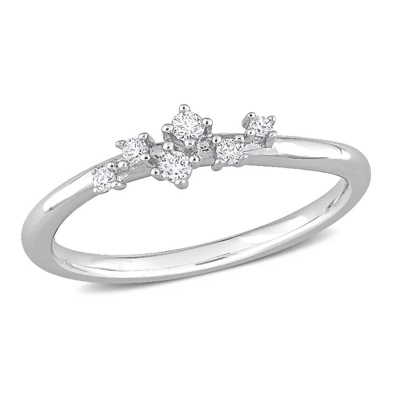 promise ring for couples -Miadora 1/10ct TDW Diamond Cluster Ring in Sterling Silver