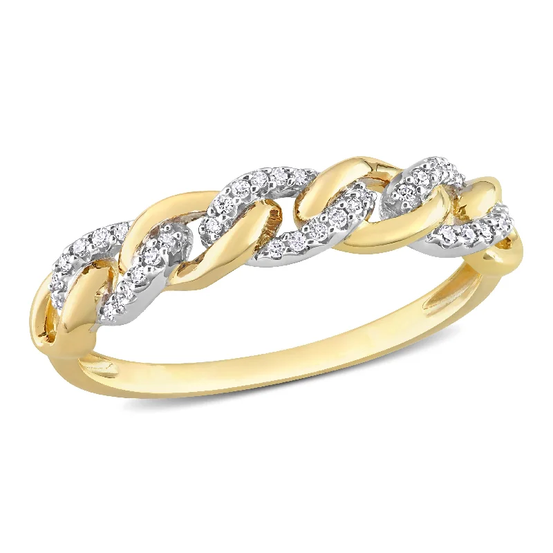 infinity symbol ring for couples -Miadora 1/10ct TDW Diamond Link Ring in 10k Yellow Gold