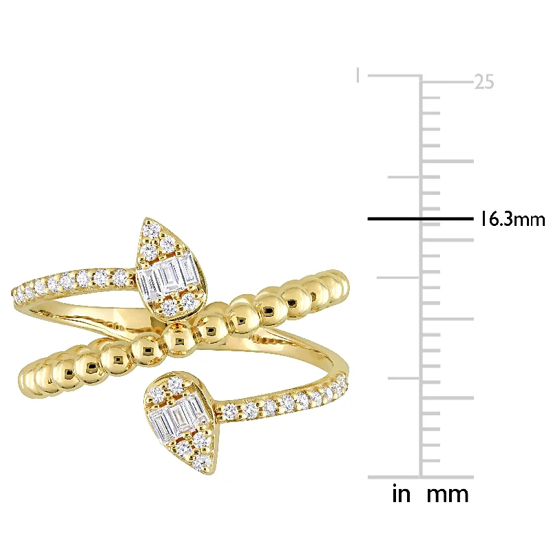 spinner ring for anxiety relief -Miadora 1/4ct TDW Parallel Baguette-Cut Diamond Coil Ring in 14k Yellow Gold