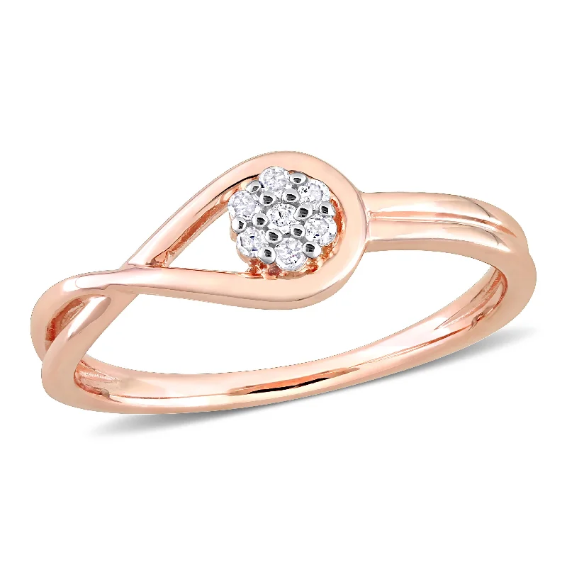 pearl band ring for women -Miadora Diamond Accent Infinity Promise Ring in Rose Silver