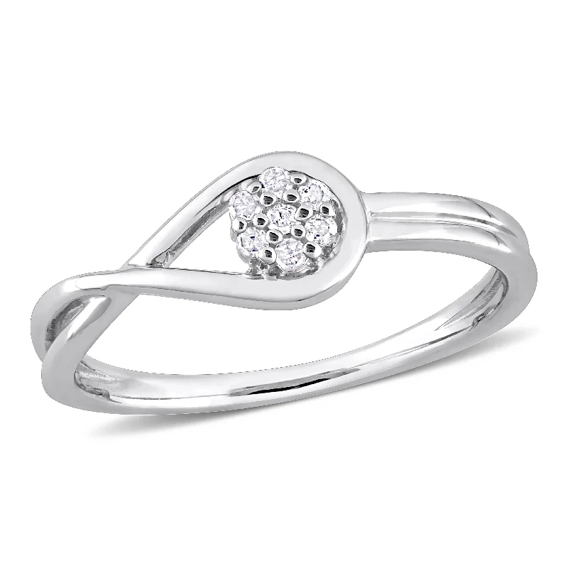 custom photo ring for gifts -Miadora Diamond Accent Infinity Promise Ring in Sterling Silver