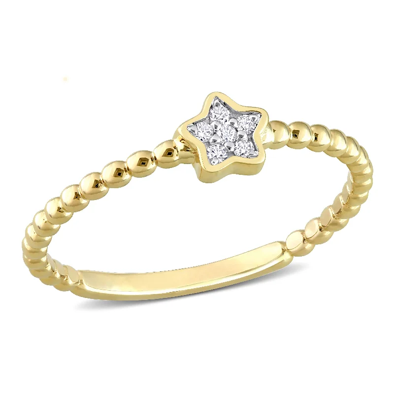 statement ring for special occasions -Miadora Diamond Accent Star Ring in 14k Yellow Gold