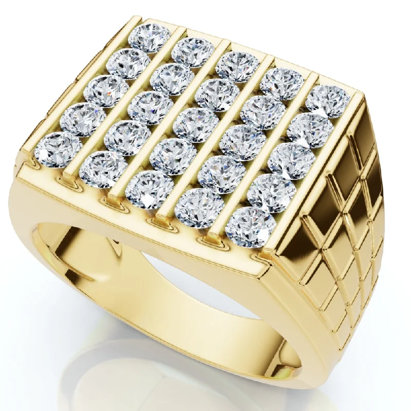 luxury diamond ring for women -2Ct Diamond Men's Wedding Anniversary Ring 10k Gold Lab Grown