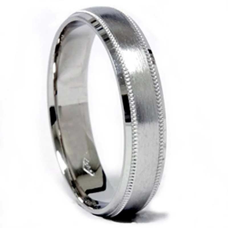 infinity ring for couples -4mm 950 Platinum Comfort Fit Wedding Band Size Selectable