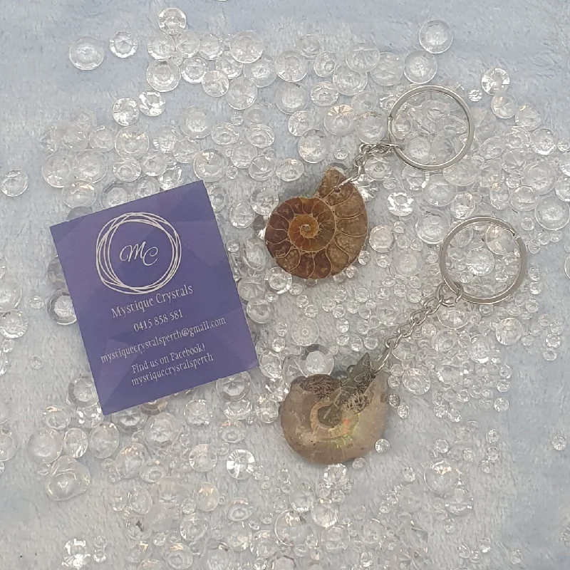 graduation ring for girls -Ammonite Fossil Keyrings