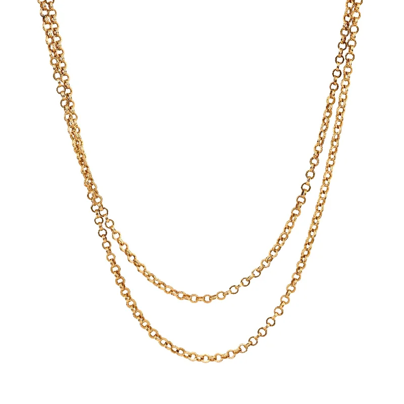 matching friendship necklaces -Antique French 18K Yellow Gold Watch Chain Necklace