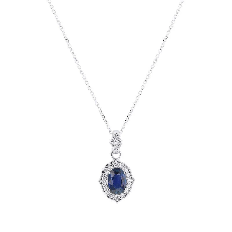 delicate gold chain necklace -Antiquity Sapphire & Diamond Necklace