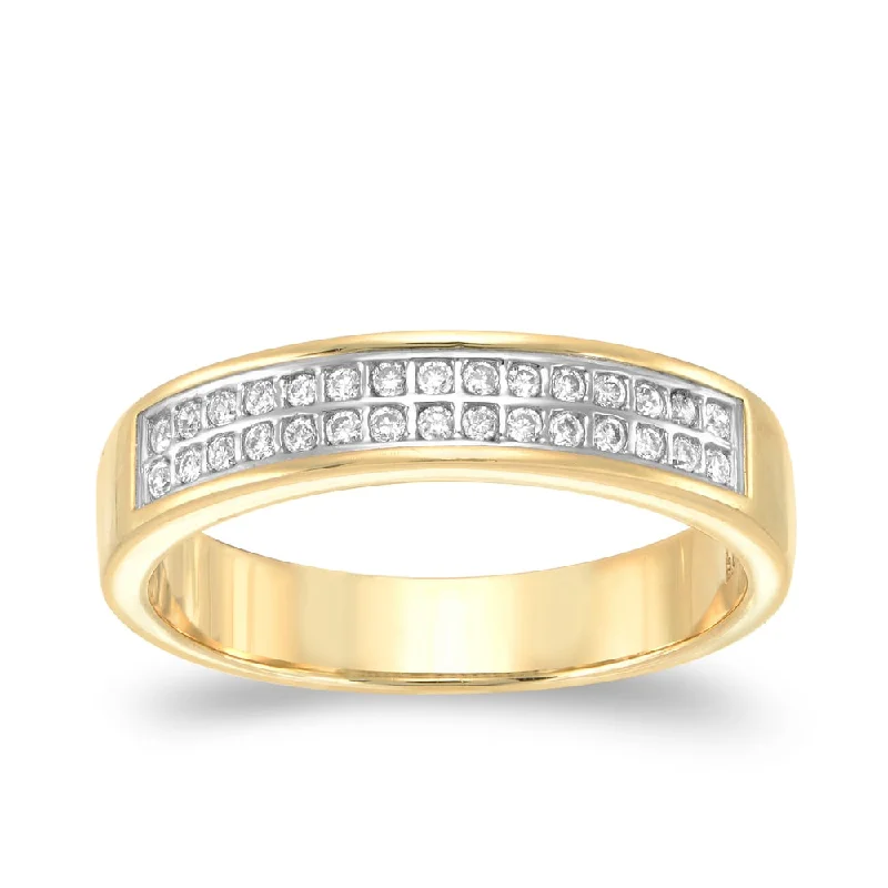 stackable gold ring for women -Auriya Modern 1/6ctw Diamond Wedding Band 14k Yellow Gold