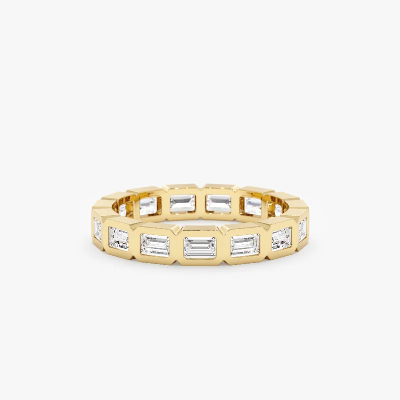 gemstone ring for women -Baguette Diamond Eternity Ring, Emory