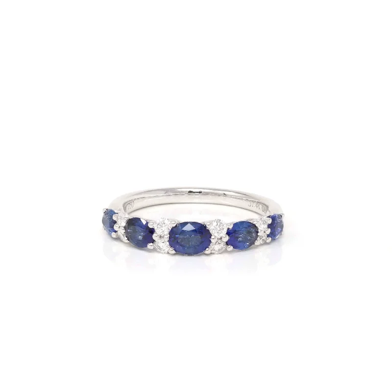 evil eye ring for protection -Baikalla™ "Savannah" Natural Sapphire Channel Set Wedding Band