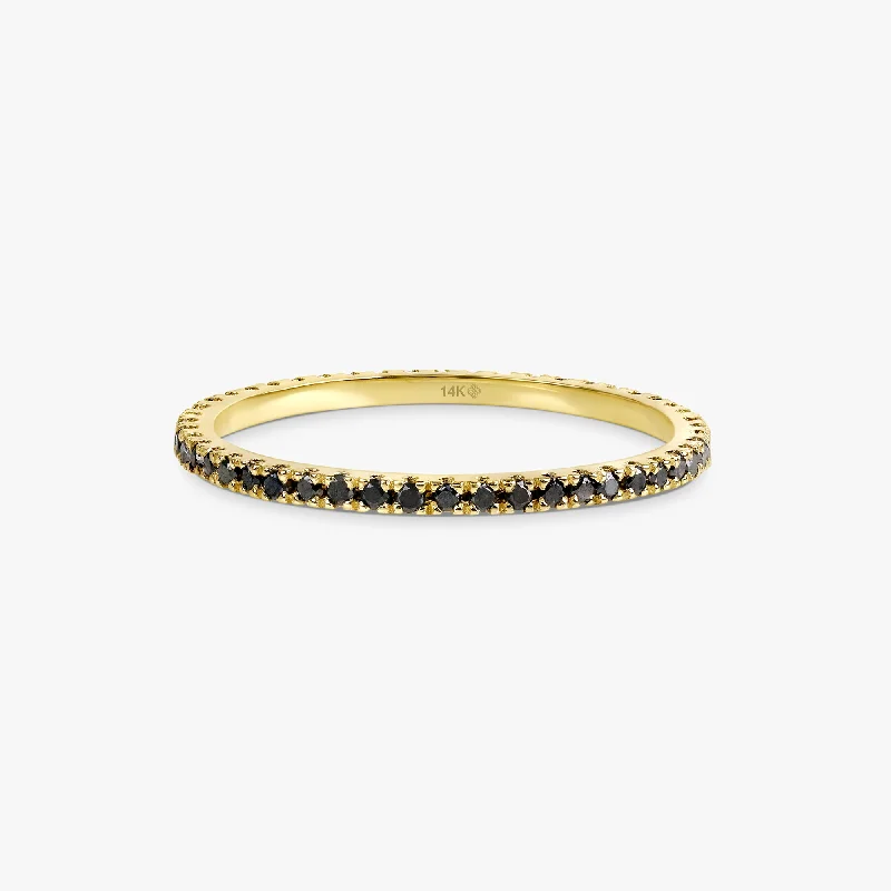 statement ring for special occasions -Black Diamond Eternity Ring, Kiki