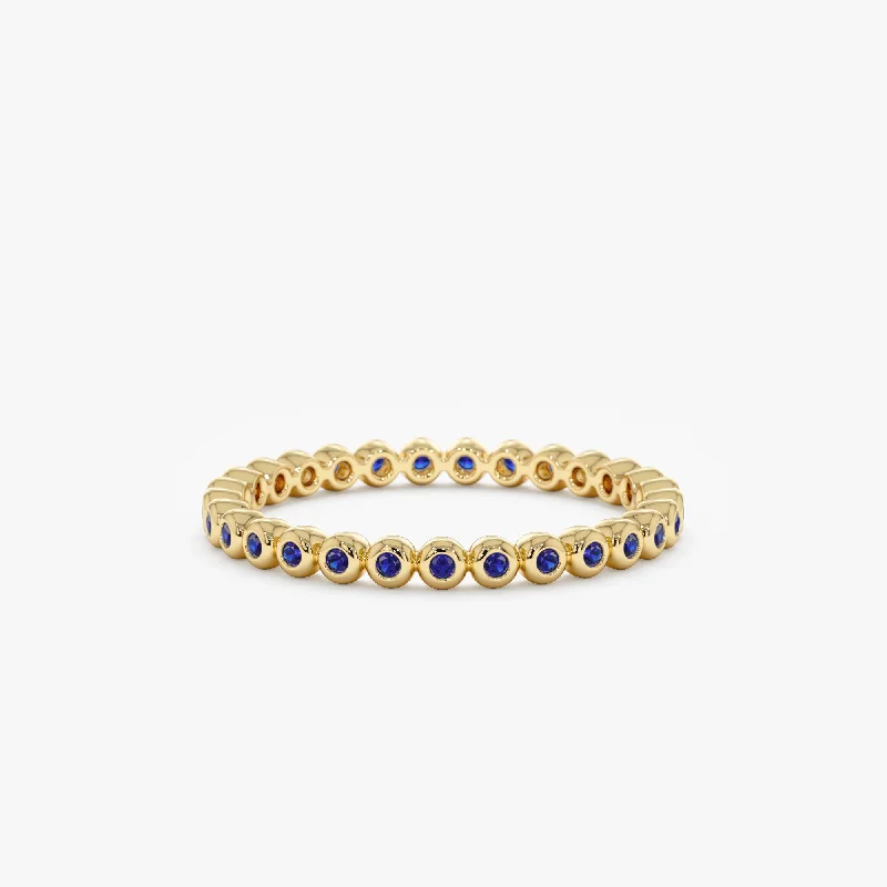 trendy thumb ring for women -Blue Sapphire Eternity Band, Nyra