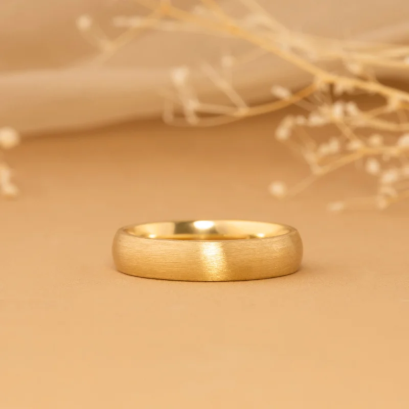 personalized letter ring for women -Brushed 14k Gold Wedding Band, Sofia