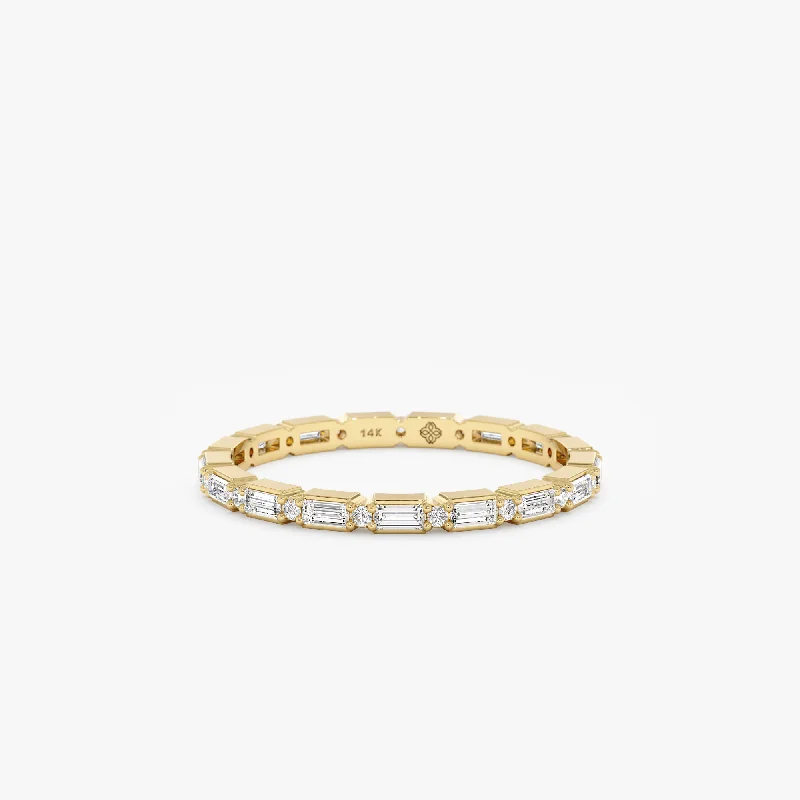 heart signet ring for women -Diamond Dot Dash Eternity Ring, Harper