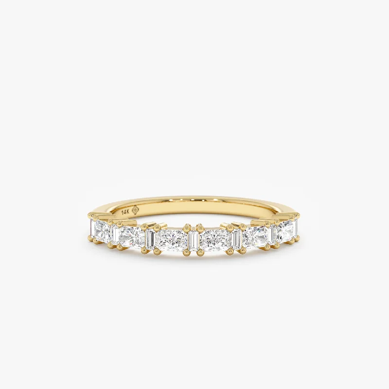 personalized kids name ring -Diamond Half Eternity Band, Sariah