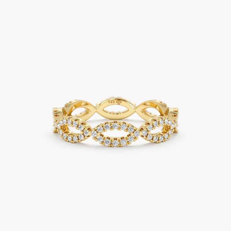 simple gold band ring -Diamond Infinity, Eternity Ring, Emma