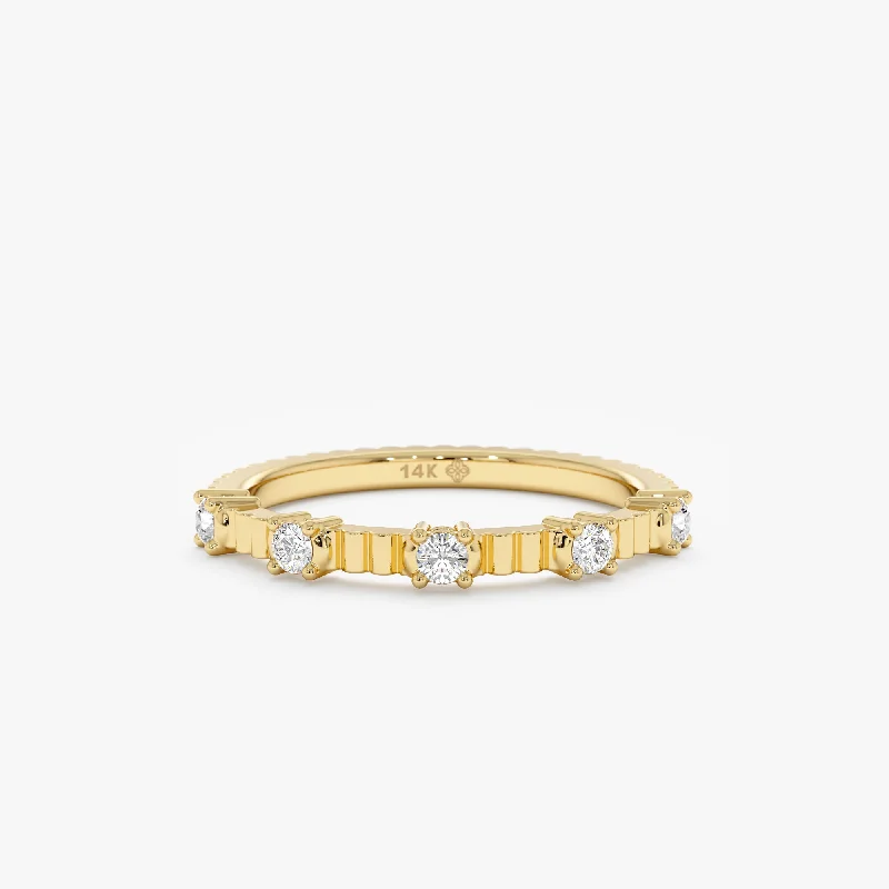 zodiac constellation ring -Diamond Ribbed Ring, Iris