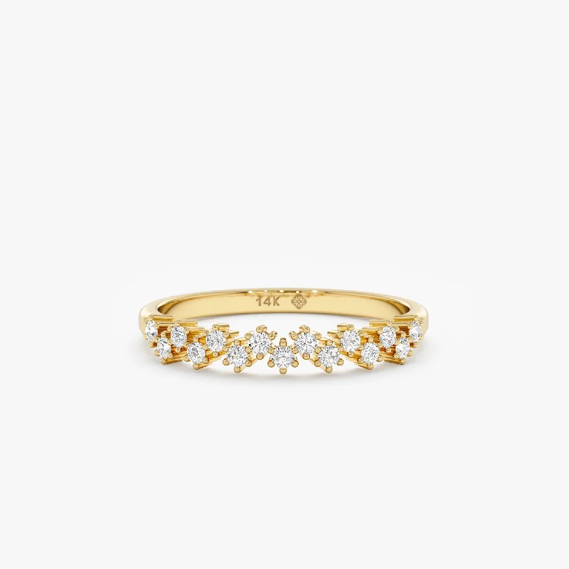 crystal band ring for women -Diamond Zigzag Ring, Quinn