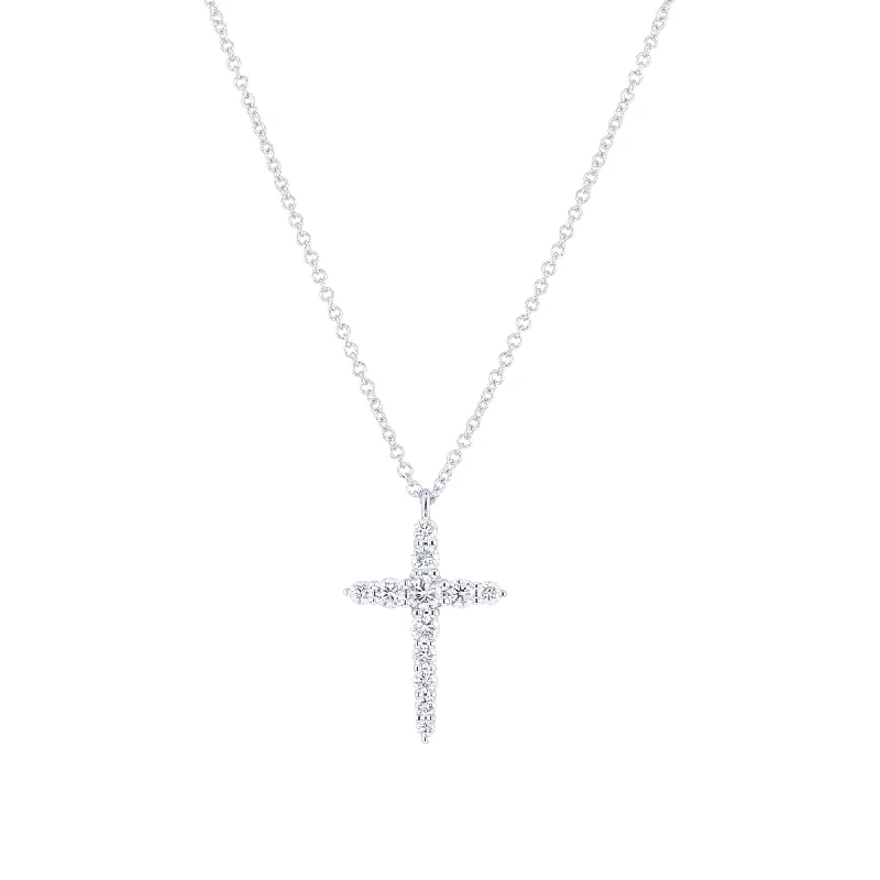 nameplate necklace for women -Divine Radiance Diamond Cross Necklace