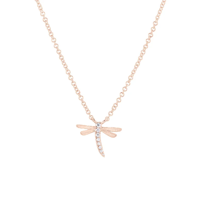 locket necklace for photos -Dragonfly Diamond Necklace