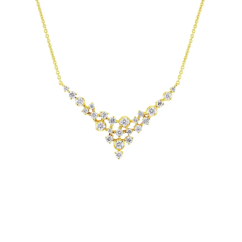 romantic heart necklace for girlfriend -Edythes Entanglement Diamond Necklace