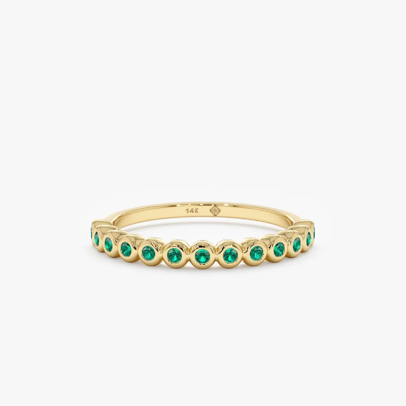 diamond promise ring for women -Emerald Half Eternity Ring, Arleth