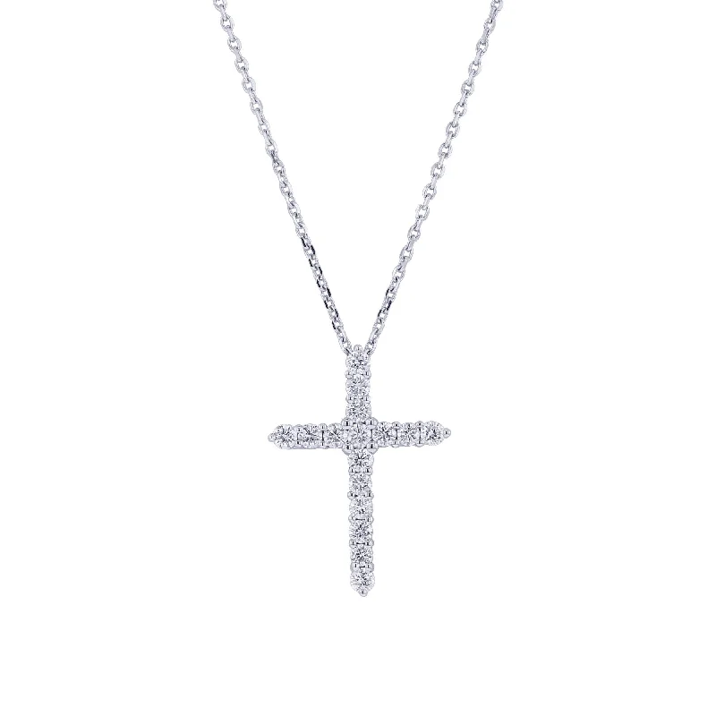 flower pendant necklace for women -Faithful Cross Diamond Necklace 1/2ct