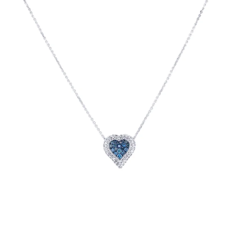 bar necklace for women -Full of Love Blue and White Diamond Necklace