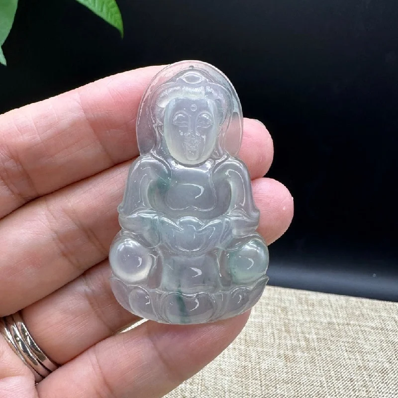 anchor pendant necklace for men -"Goddess of Compassion" Genuine Burmese Jadeite Jade Guanyin Necklace