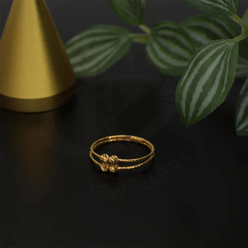 gold coin ring for women -Gold Balls Ring 21KT - FKJRN21KM5156