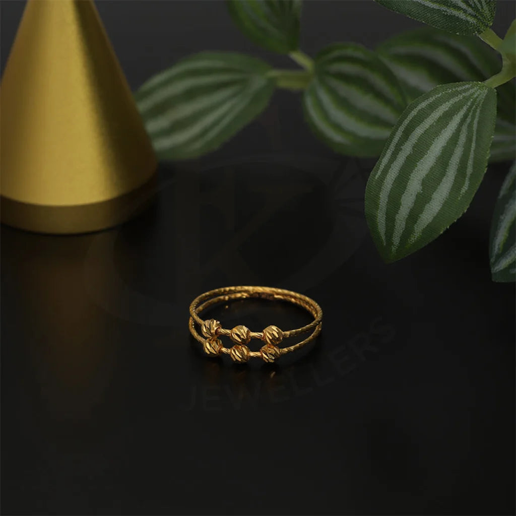 luxury diamond ring for women -Gold Balls Ring 21KT - FKJRN21KM5158