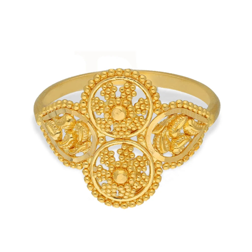 midi ring for women -Gold Flowers Ring 22KT - FKJRN22K5073