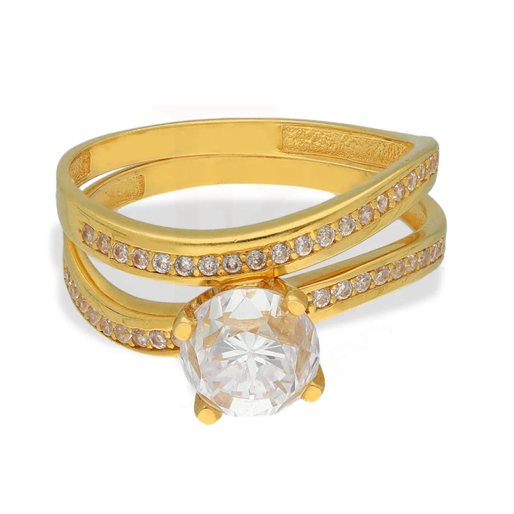 graduation ring for girls -Gold Solitaire Twins Ring 22KT - FKJRN22K5074