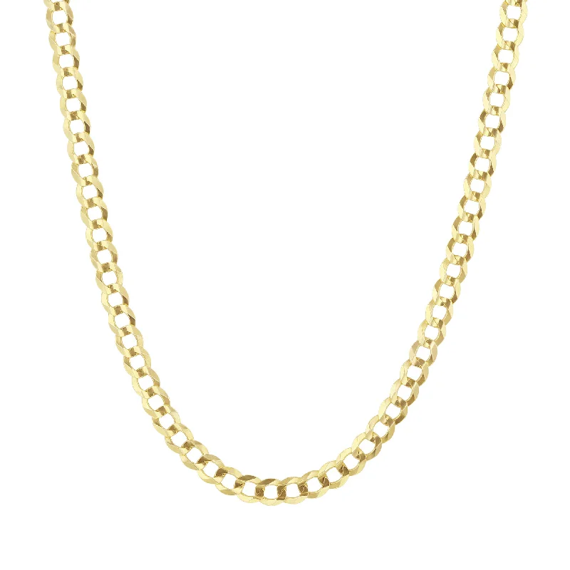 layered gold necklace for women -Goldwater 18" Solid Curb Chain