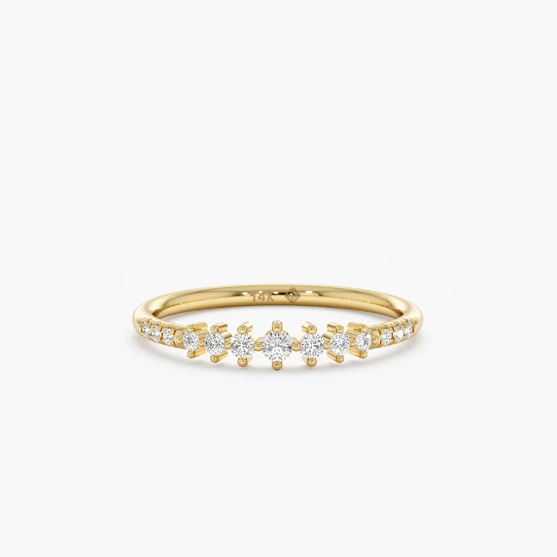 geometric ring for women -Graduated Diamond Ring, Maia