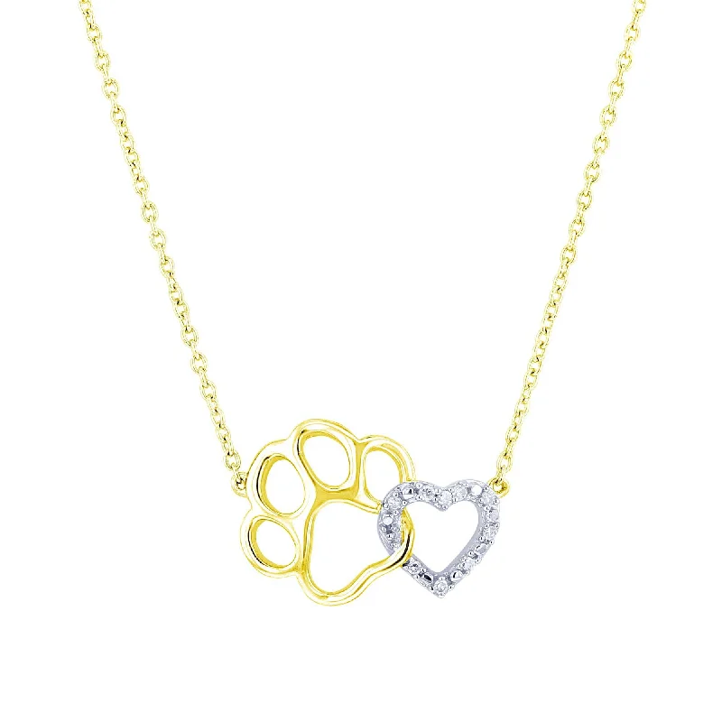 gold chain necklace for everyday wear -Helping Paw Gold Diamond Necklace