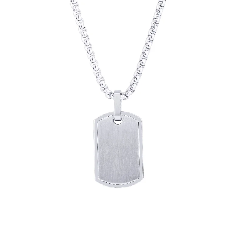 custom family tree necklace -Honor Stainless Steel Dog Tag Necklace