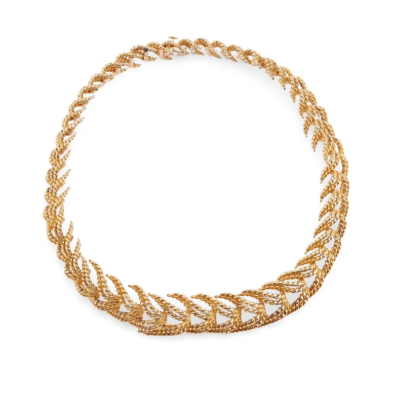 minimalist birthstone necklace -Iconic Tiffany & Co. French 18K yellow gold braided necklace