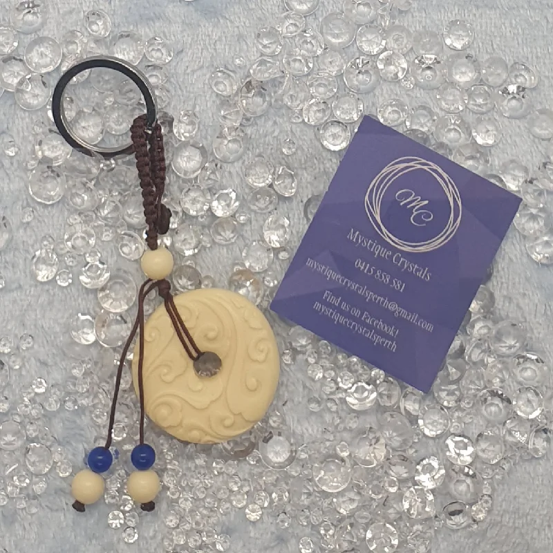 celestial ring for women -Ivory Stone Donut Keyring