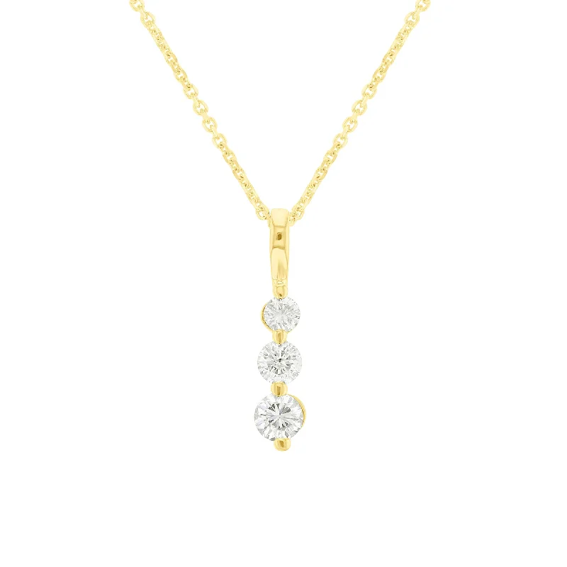 layered gold necklace for women -Journey Diamond Necklace 1/2ct