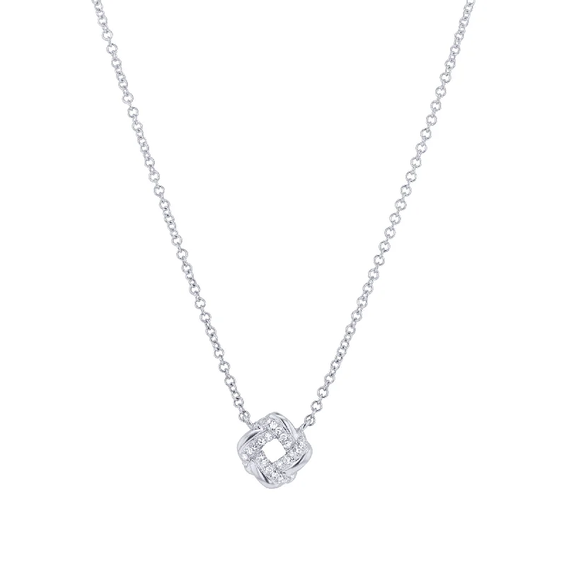 rose gold necklace for women -Luxe Diamond Knot Necklace