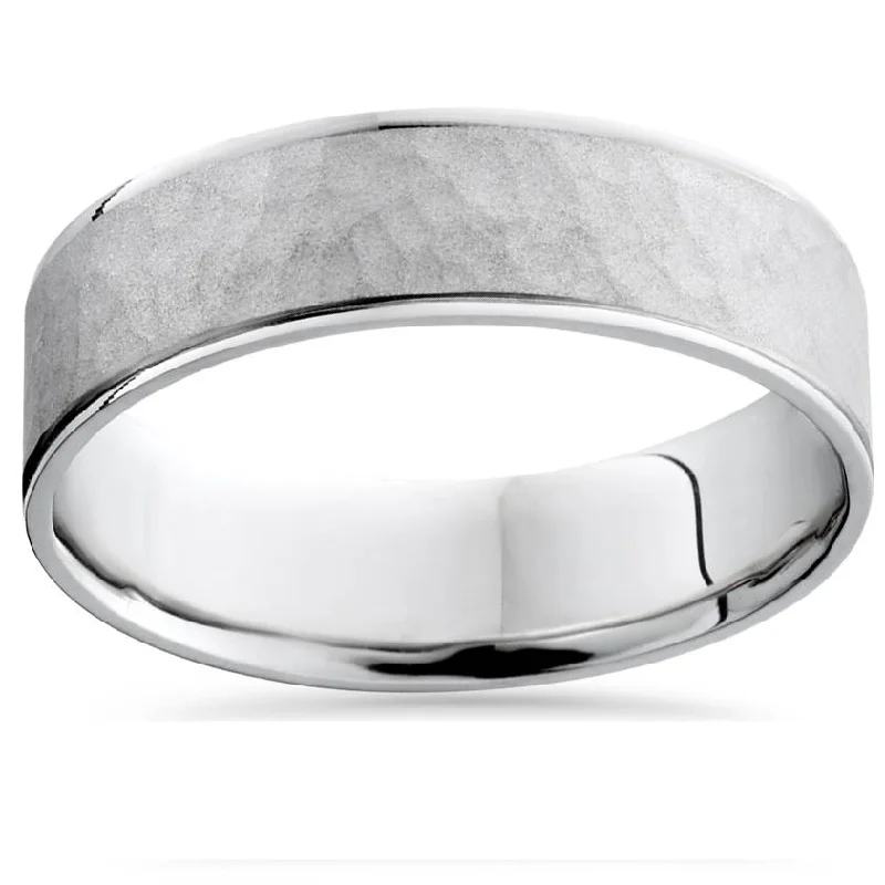 dainty ring for layering -Mens Argentium Silver Brushed Wedding Band Size Selectable