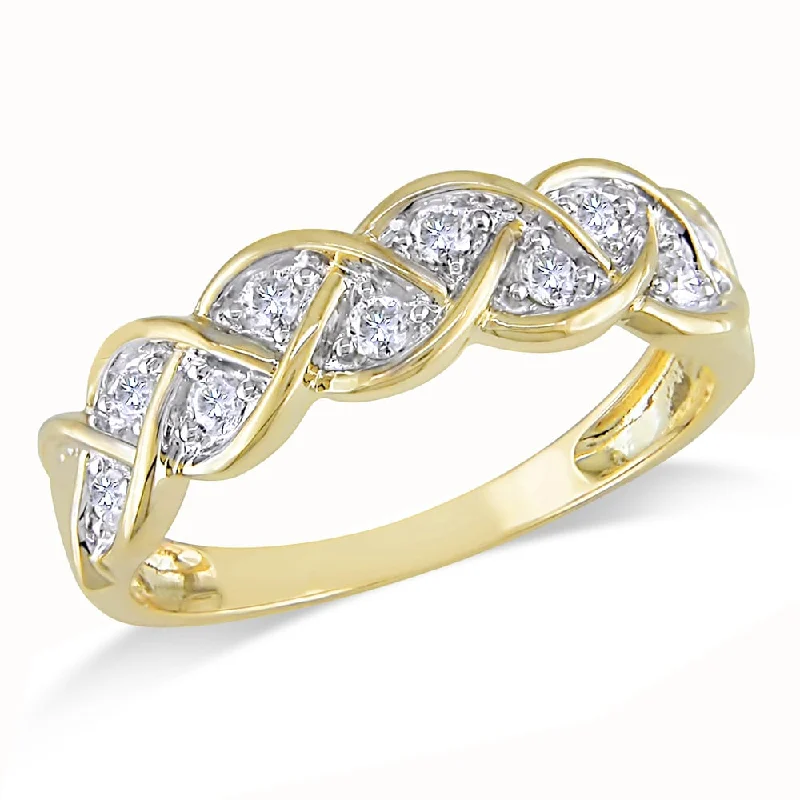 fashion ring for women -Miadora 10k Yellow Gold 1/4ct TDW Diamond Infinity Ring - White